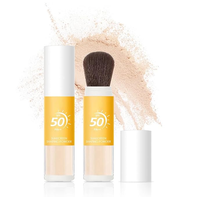 Sunscreen Setting Powder for Face,Mineral Powder Sunscreen Oil Control Natural Matte Finish Breathable,Long-lasting Face Powder SPF,All Skin (1 PCS)