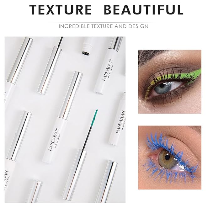 BONNIE CHOICE 6Pcs Colored Mascara Set for Eyelashes, Red Pink Purple Green White Black Colorful Mascara Waterproof Charming Long Lasting Voluminous Eye Makeup Mother's Day Gifts for Women