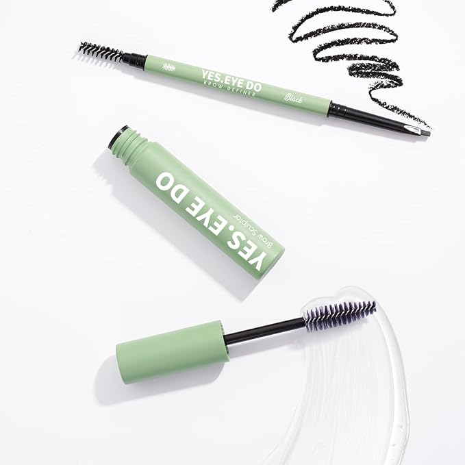 Brow Kit, Stronghold Clear Brow Gel Sculptor and Ultra Slim Long-lasting Microfilling Eyebrow Pencil Definer All in One Eyebrow Makeup Kit for Brow Lamination Look, Black
