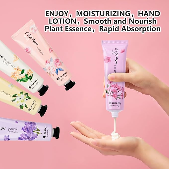 Hand Cream Vegan Friendly,5 x 30ml, Pack of 5,for Dry Cracked Hands,Daily Moisturising hand Lotion gift set,Mothers Day gifts for women