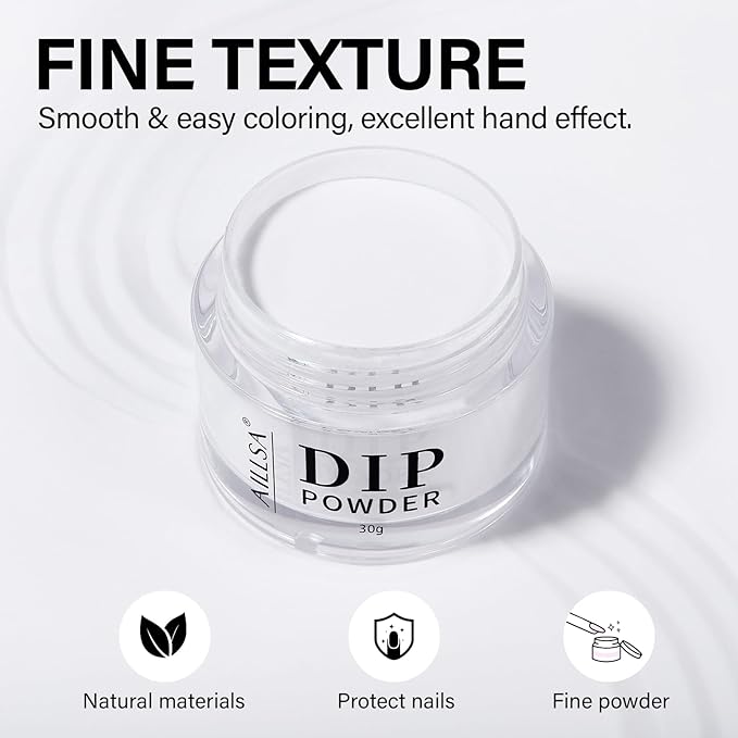 AILLSA Milky White Dip Powder Nude Nail Dipping Powder Translucent Jelly Dip Powder Colors for DIY Manicure Salon at Home Easy to Use Neutral Nail Dip Powder for Valentine's Day Gift (1 Oz)