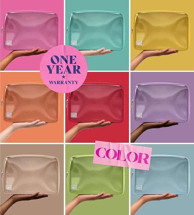Embla Clear Cosmetic Bag Makeup Case, Clear Zipper Make Up Pouch and Toiletry Travel Tote, Cute Skincare Pouches for Women Girls, Preppy Purse Cosmetic Organizer, Large Makeup Bags, Sapphire