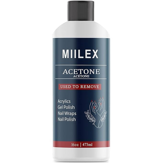 100% Pure Acetone 16oz - Nail Polish Remover, Professional Strength Gel, Acrylic & Dip Remover – Fast Acting.