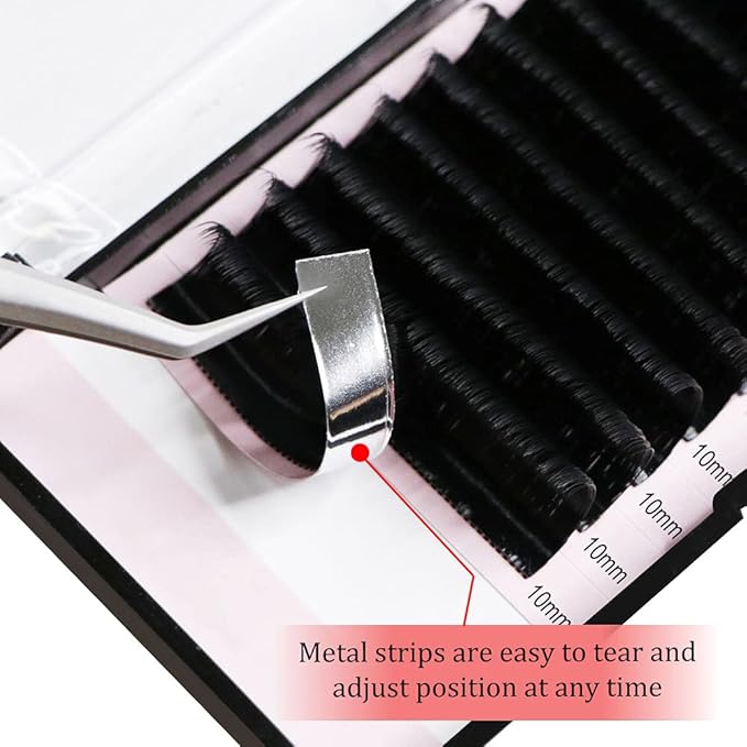 QUEWEL Eyelash Extensions 0.15mm C Curl 10mm Supplies Matte Black Individual Eyelashes Salon Use|0.03/0.05/0.07/0.10/0.15/0.20mm C/D Single 8-18mm Mix 8-15mm/10-15mm|（0.15 C 10mm）