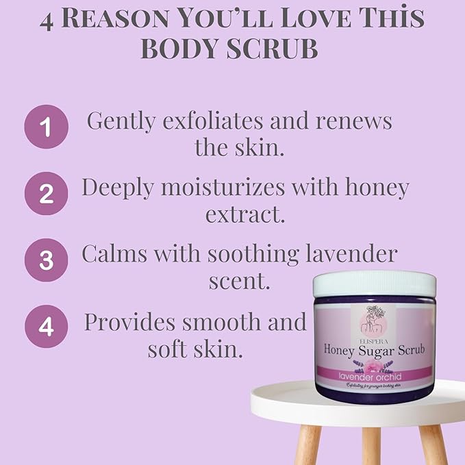 Honey Sugar Scrub Lavender Orchid, (16 Fl Oz (Pack of 1)