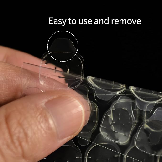 10 Sheets (240pcs) Doubld Side Jelly Glue Stickers for Press on Nails Adhesive Tabs Sticky, Breathable Transparent Tabs Glue Flexible for Acrylic False Nails Tape - Yellow