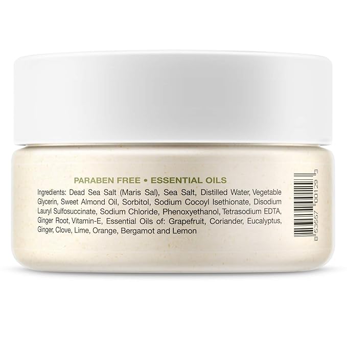 Deluvia Moisturizing Body Scrub with Ginger Citrus Essential Oils &; Dead Sea Minerals, 2-Pack