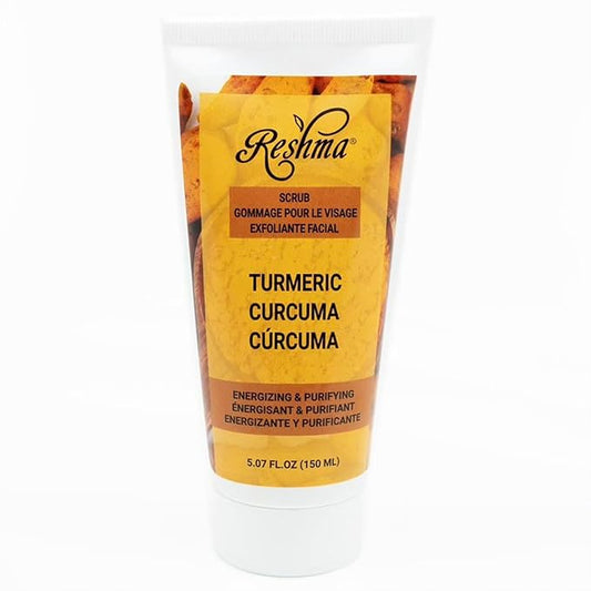 Reshma Beauty Turmeric Scrub, Dual Action Cleanser Face & Body Scrub, Gentle for All Skin Types and Dull Skin, Hydrating and Exfoliating, Enhances Natural Glow, Cruelty-Free, 5.07 oz, Pack of 1