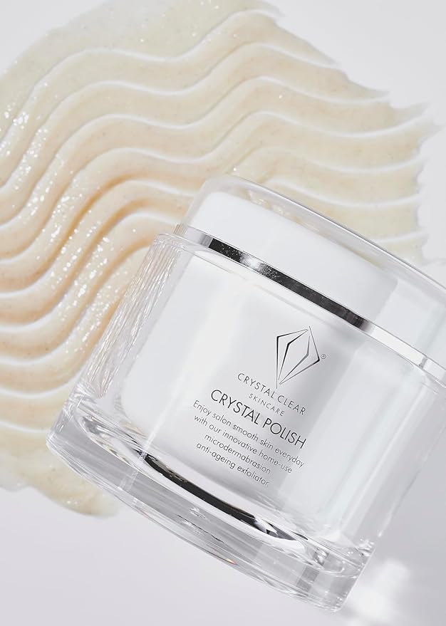Crystal Clear Crystal Face & Body Polish - Exfoliating Scrub with Micro Crystals and Sea Salt - Face and Body Scrub - Anti Aging Exfoliator