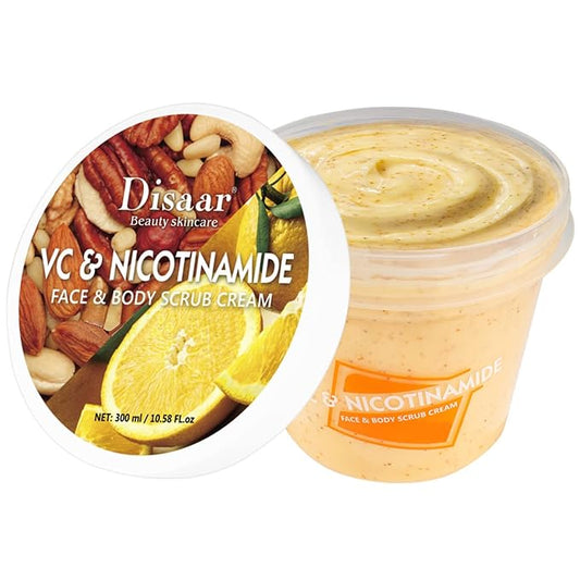 Face Neck Body Skin Scrub Cream VC Nicotinamide Removes Dead Cells 300ml/10.58fl.oz