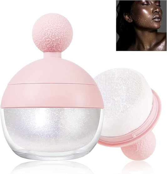 Highlighter Makeup Powder, Body Shimmer Sparkle Face Highlighter Powder ball, High Gloss Shiny Illuminator Cosmetic for Christmas Party Rave, Multi-Use Diamond Glitter Makeup Gift for Women01#