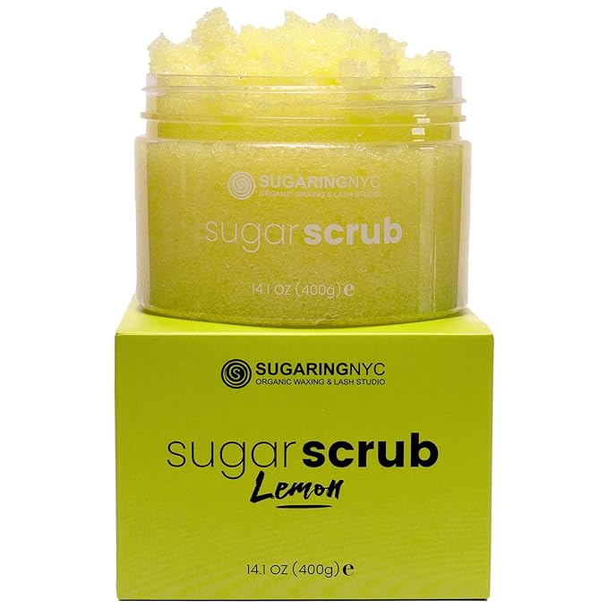 Sugaring NYC Moisturizing and Exfoliating Signature Body Scrub - Silky Smooth Skin and Ingrown Hair Prevention (Lemon Kiss)