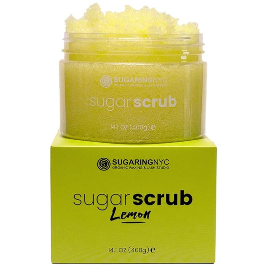 Sugaring NYC Moisturizing and Exfoliating Signature Body Scrub - Silky Smooth Skin and Ingrown Hair Prevention (Lemon Kiss)
