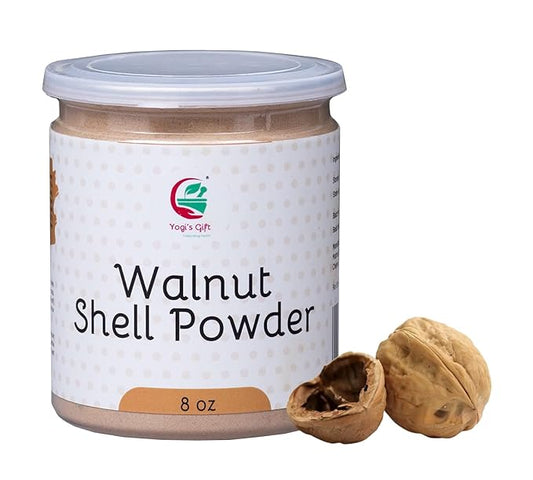 Ground Walnut Shells/Walnut Shell Powder 8oz | Great for Face Scrub | Natural Exfoliant for Soap Making | by Yogi's Gift ®