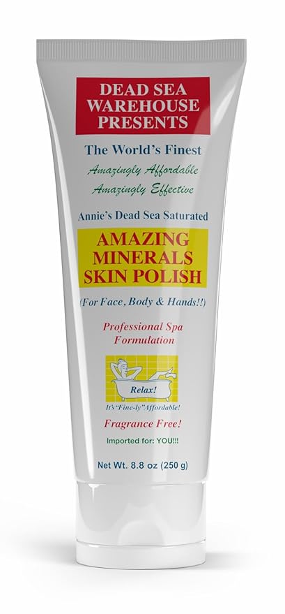 Dead Sea Warehouse - Skin Polish Dead Sea Salt Scrub - For Face, Rough Elbows, And Knees - Silky Smooth Skin, Fragrance-free - Vegan - 8.8 oz