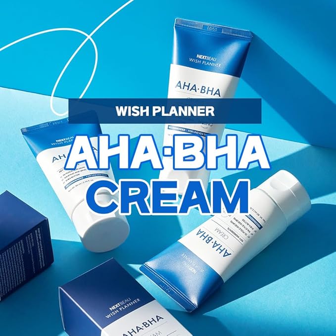 Wish Planner AHA/BHA Cream [2.70 fl.OZ / 80ml] AHA/BHA, Daily Facial Cream, Hydrating, Moisturizer, Korean Skincare