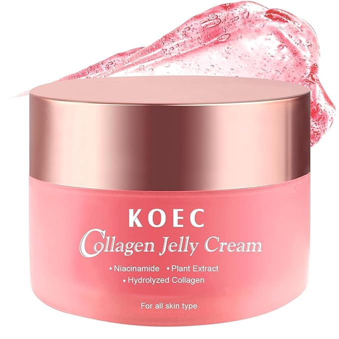 Collagen Jelly Cream - Niacinamide & Freeze-Dried Hydrolyzed Collagen - Improves Elasticity & Hydration, Reduce Fine Lines & Dullness, Gives 24h Glow Korean Skin Care For All Skin Types (3.38 fl.oz)