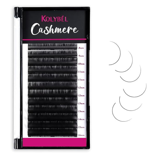 Cashmere Eyelash Extensions 0.03 CC Curl 18mm Single Tray Premium Individual Lash Extensions, Silk Volume & Classic Lashes Soft Matte Dark Professional Eyelashes Extension Salon Use(0.03-CC-18mm)