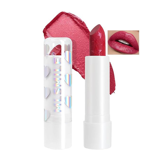 Hydrating Diamond Shine Lipstick, Pearlescent Glitter Waterproof Lip Balm, Long-Lasting Moisturizing Lipstick, Lip Makeup for Women Girls Fuller Lips, 05 Jingle Bell