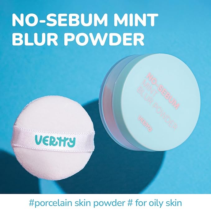 VERTTY No-sebum Blur Powder (0.9 Oz) | Vegan loose face Powder, Matte Finish | Oil Control & Makeup Setting, For all skin type, K-Beauty | Cruelty Free