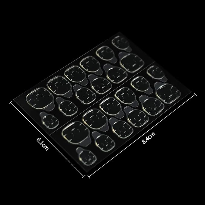 10 Sheets (240pcs) Doubld Side Jelly Glue Stickers for Press on Nails Adhesive Tabs Sticky, Breathable Transparent Tabs Glue Flexible for Acrylic False Nails Tape - Yellow
