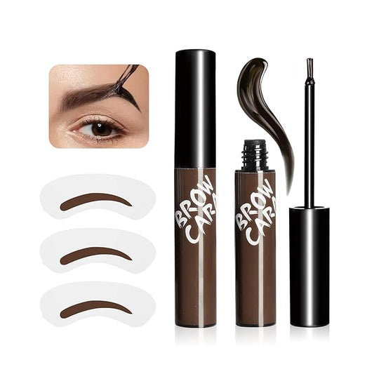 Eyebrow Gel, Long-Lasting & Waterproof Eyebrow Gel Peel Off Tint for Women & Girl Create Fuller & Defined Brows Makeup (Dark Brown)