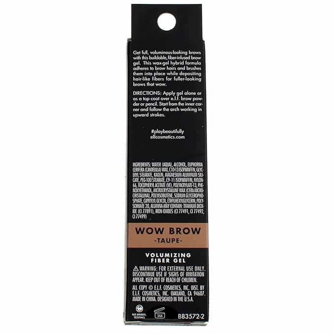 e.l.f. Cosmetics E.l.f. wow brow gel, fiber-infused formula, taupe, 0.12 Ounce ., Taupe, 0.123 Ounce