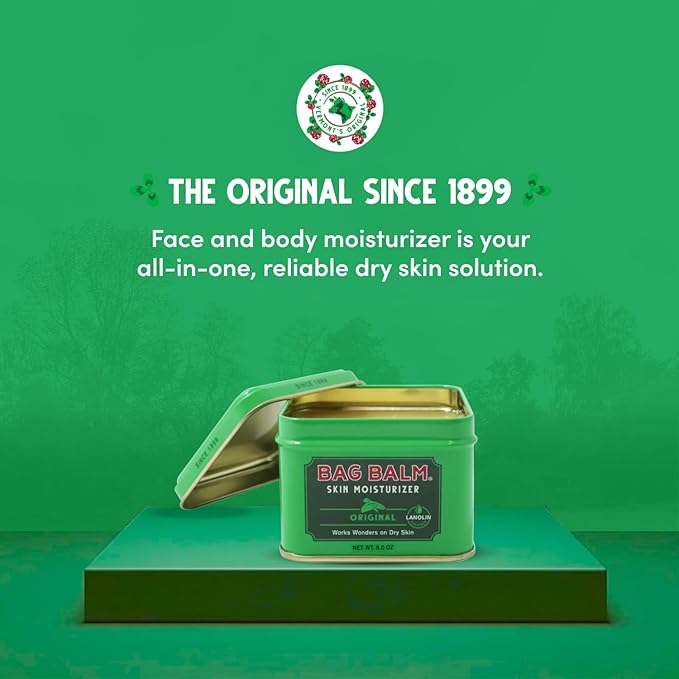 Bag Balm Vermont's Original for Cracked Hands, Dry Skin - Moisturizing Lotion Salve 8 Ounce - 2 Pack