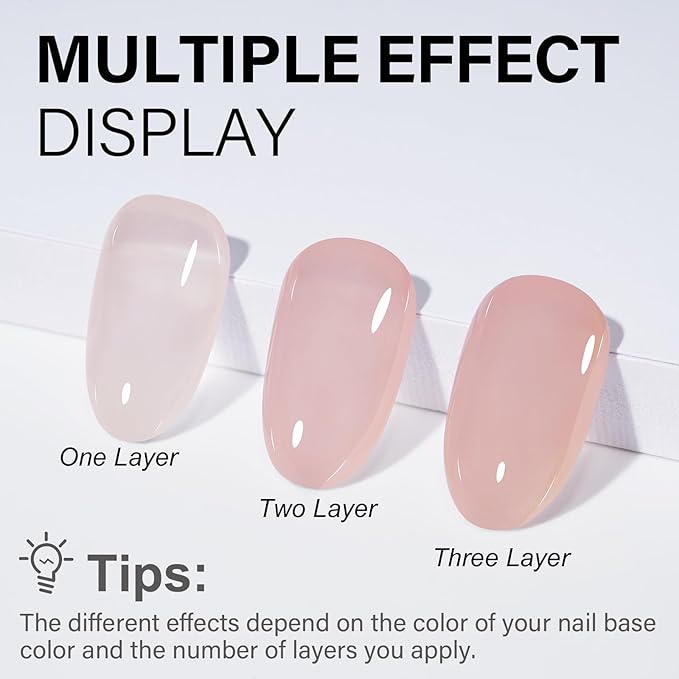 AILLSA Salmon Pink Dip Powder Nail Dipping Powder Jelly Nude Translucent DIY Manicure Salon at Home Easy to Use for Valentine's Day Gift (1 Oz)
