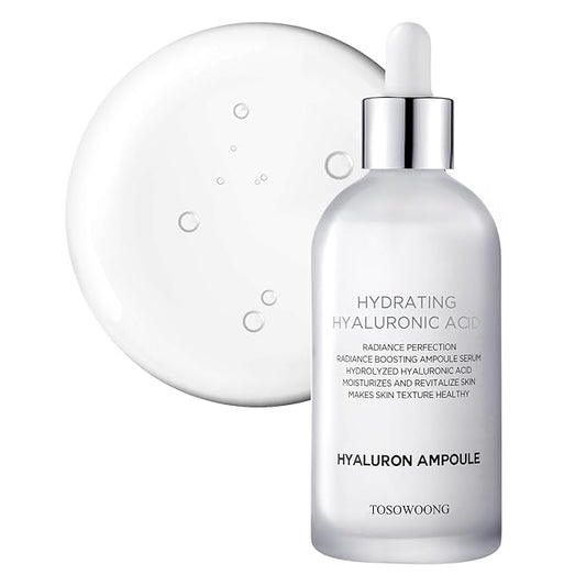 Hyaluronic Acid Ampoule, Hydrating Glow and Skin Barrier Protection, Anti-Aging Face Serum for Dry Skin, Korean Skincare Beauty Products, 100ml, 3.38 fl. oz.