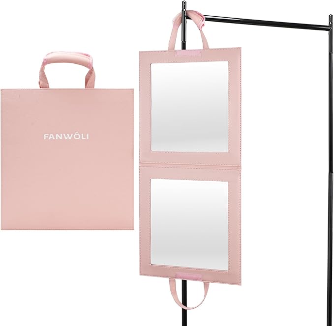 Fanwoli Hanging Mirror for Dance Bag with Garment Rack | Full-Body | Foldable & Portable | HD Reflection No Deformation