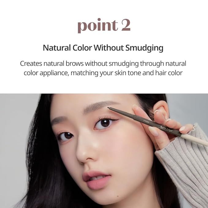 ETUDE Bare Edge Brow Pencil 05 Mild Taupe | A hexagon-shaped slim brush that delicately coats every strand of eyelashes | Brow Mascara | Zero Clump & No Bushy Brows, Korean Makeup, Perfect for Gift