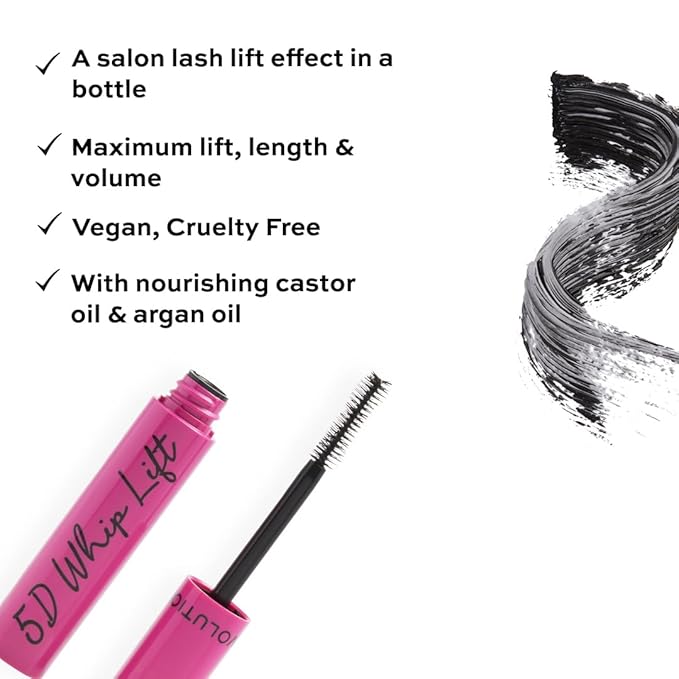 Revolution Beauty, 5D Whip Lift Mascara, Volumizing, Lengthening & Lifting Formula, Long Lasting Wear & Waterproof, Jet Black, 0.40 Fl. Oz.