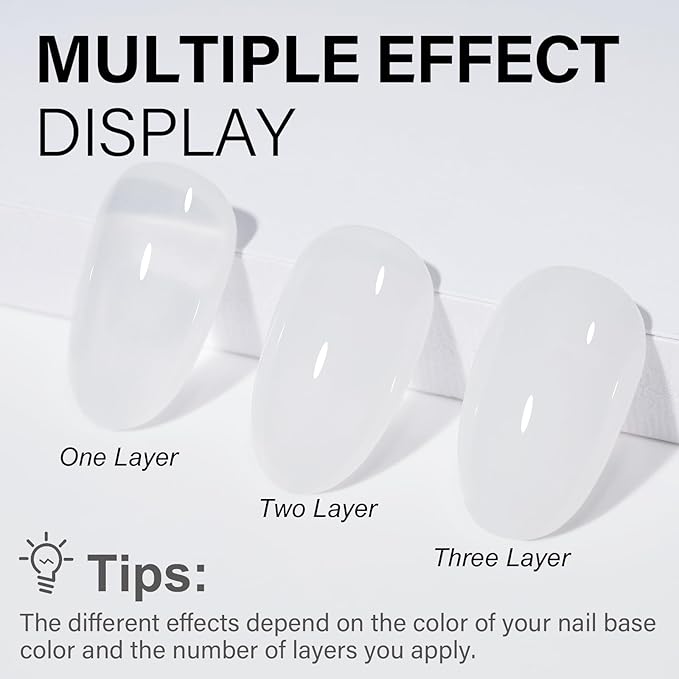 AILLSA Milky White Dip Powder Nude Nail Dipping Powder Translucent Jelly Dip Powder Colors for DIY Manicure Salon at Home Easy to Use Neutral Nail Dip Powder for Valentine's Day Gift (1 Oz)