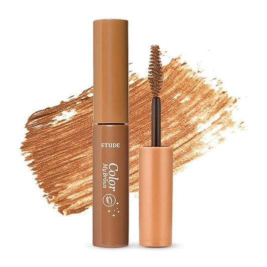 ETUDE Color My Brows - Light Brown (4.5g) | Beeswax & Carnauba Wax | Eyebrow Mascara, Quickly Fixing Natural Eyebrow Makeup with Care Effect | Korean Makeup, Kbeauty