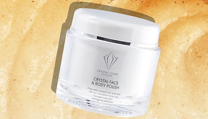 Crystal Clear Crystal Face & Body Polish - Exfoliating Scrub with Micro Crystals and Sea Salt - Face and Body Scrub - Anti Aging Exfoliator