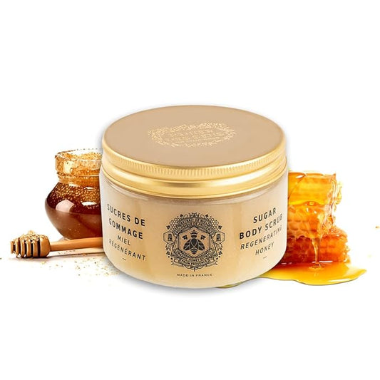 Panier des Sens Honey Sugar Body Scrub with Shea Butter - Exfoliating Body scrub for Men & Women - Made in France & 99% natural - 300g