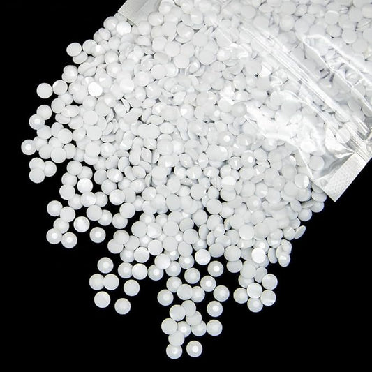 10000PCS 2mm White Resin Rhinestones for Crafting SS6 Pure White Flatback Jelly Stones Bulk Non-Hotfix Diamonds Gems Charms for Nails Face Eyes Makeup Body Mugs Tumblers Bottles Crafts Clothes