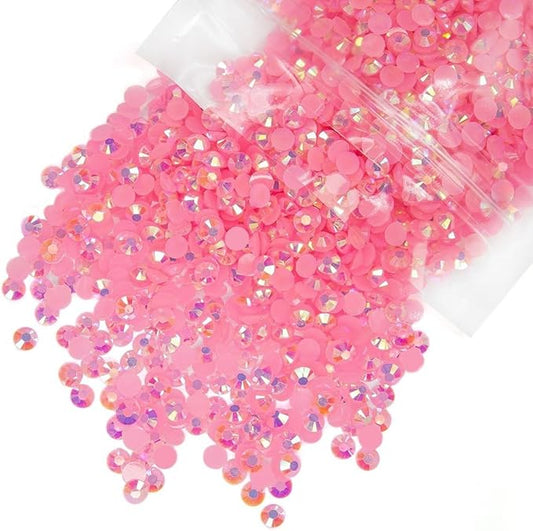 10000PCS 2mm Dark Pink AB Resin Rhinestones Bulk Flatback Jelly Stones Pack SS6 Non-Hotfix Diamonds Crystals Gems for Nails Face Eyes Makeup Mugs Tumblers Bottles DIY Crafts Decor Shoes Clothes