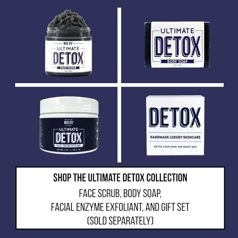 Mojo Spa Ultimate Detox Face Scrub | Amber, Vanilla, Musk Scent | Moisturizing & Detoxifying Sugar Exfoliator | 4 oz