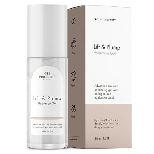 Project E Beauty Lift & Plump Hydration Gel 24-Hour Hydration | Anti-Aging Brightening Treatment | Hydrating & Moisturizing Facial Skincare | Anti-Wrinkle | For Dry or Rough Skin | 50ml