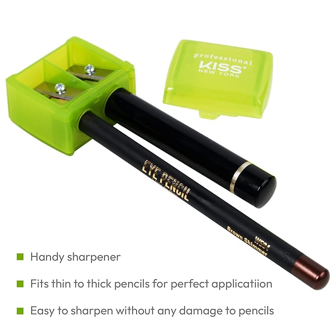 Professional Duo Pencil Sharpener, Convenient, Essential Tool for Eye liner, Lip liner, Sharpens, Easy To Clean, Compact (Sharpener)