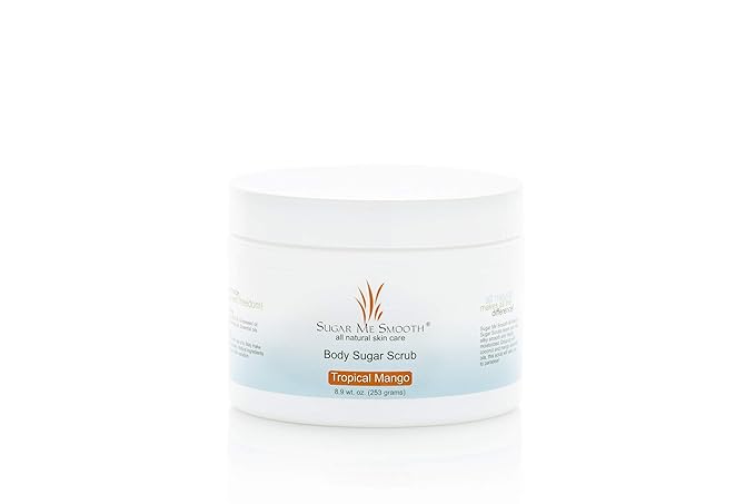 Sugar Me Smooth Body Scrub - (Tropical Mango) Ultra Hydrating and Exfoliating Sugar Scrub for Nourishing Essential Body Care for Women All Natural Exfoliation Scrub