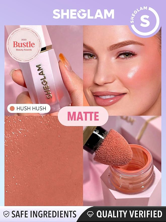SHEGLAM Color Bloom Liquid Blush Makeup for Cheeks Matte Finish - Hush Hush