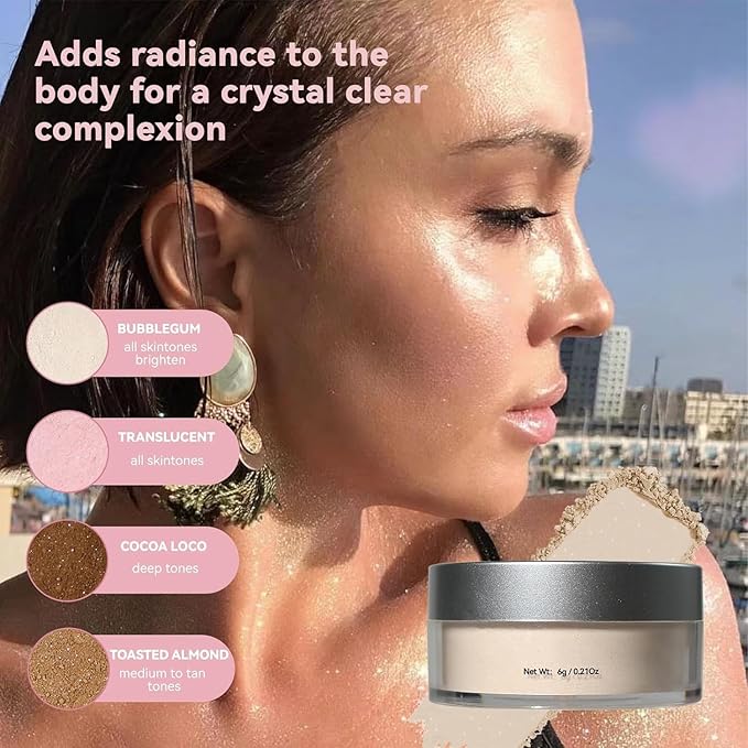 Oil Control Loose Powder, Translucent Setting Powder, Long-Lasting Shimmer, Lightweight Face Powder for Women, Polvo Traslúcido Maquillaje (01#, 1pc)