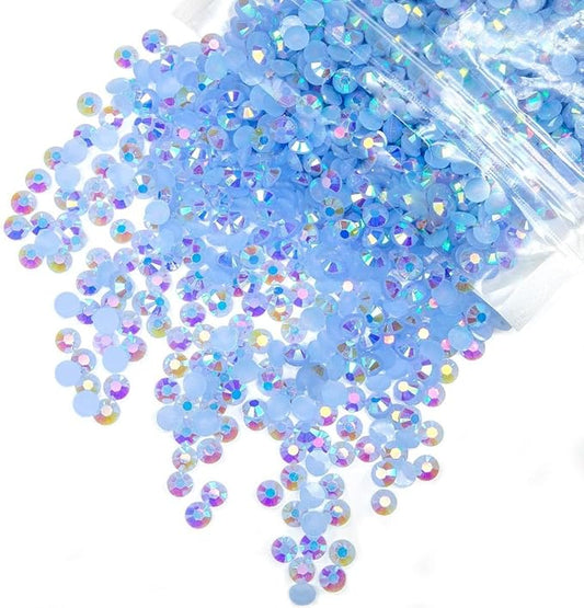 10000PCS 2mm Light Blue AB Resin Rhinestones Bulk Sky Blue Flatback Jelly Stones Pack SS6 Non-Hotfix Diamonds Crystals Gems for Nails Face Eyes Makeup Body Tumblers Bottles Crafts Decor Shoes