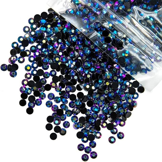 10000PCS 2mm Purple Rose AB Resin Rhinestones for Crafting Flatback Jelly Stones Bulk SS6 Black Purple Diamonds Gems Charms for Nails Face Eyes Makeup Tumblers Bottles DIY Crafts Clothes Shoes