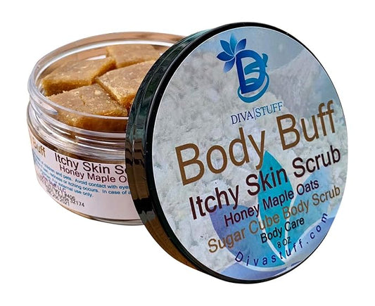 Itchy Skin Sugar Scrub for Eczema,psoriasis & More, Honey Maple Oat Scent with Oatmeal,horsetail,aloe, Vitamin E, Honey and More, 8oz