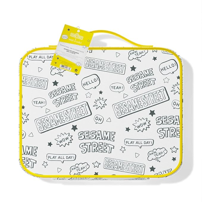 wet n wild Sesame Street Makeup Bag - Portable Cosmetics Case, Flexible Cotton Material, Full-Zip Closure, Large Capacity, Perfect for Travel, Cruelty-Free