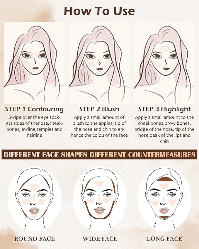 Matte Blush Powder Palette-2Colors Cruelty-Free Buildable Facial Cheek Blusher Pressed Powder Light Luxury Blush Contour Palette for Face,Longlasting Makeup Palette,Women's Day Gift for Women-04